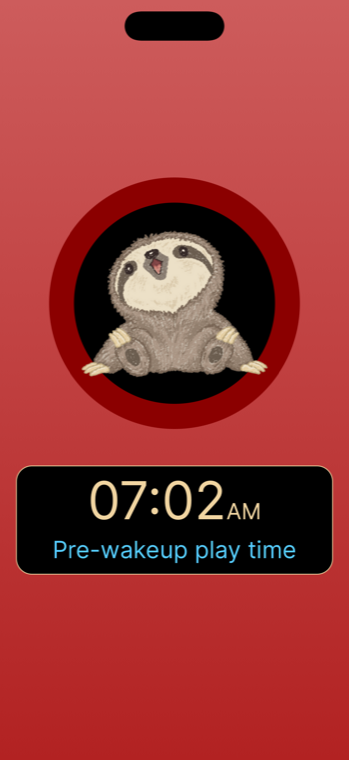 Woohoo pre-wake quiet play screen on an iPhone