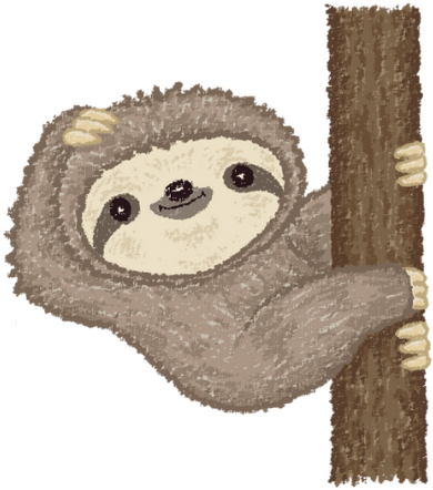 Woohoo awake sloth mascot